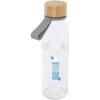 Porto 500 ml glass water bottle with silicone handle and bamboo lid