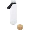 Porto 500 ml glass water bottle with silicone handle and bamboo lid