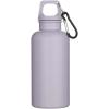 Oregon 400 ml solid colour RCS recycled plastic water bottle with carabiner