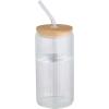 Mirage 500 ml single-walled borosilicate glass jar with bamboo lid