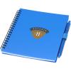 Niove recycled plastic soft cover notebook and ballpoint pen set (blue ink)