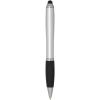 Nash RCS recycled plastic stylus ballpoint pen with coloured barrel and black grip (black ink)