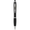 Nash RCS recycled plastic stylus ballpoint pen with coloured barrel and black grip (black ink)