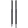 Lucetto recycled aluminium ballpoint and rollerball pen gift set (black ink)