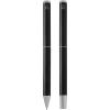 Lucetto recycled aluminium ballpoint and rollerball pen gift set (black ink)