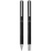 Lucetto recycled aluminium ballpoint and rollerball pen gift set (black ink)