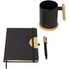 Laura A5 hard cover notebook and ballpoint pen gift set (black ink)