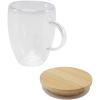 Leona 350 ml glass cup with bamboo lid