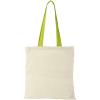 Nevada 100 g/m² cotton tote bag coloured handles 7L