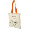 Nevada 100 g/m² cotton tote bag coloured handles 7L