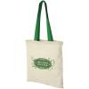 Nevada 100 g/m² cotton tote bag coloured handles 7L