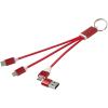 Metal 4-in-1 recycled aluminium charging cable with keychain