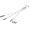 Metal 4-in-1 recycled aluminium charging cable with keychain