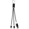 Metal 4-in-1 recycled aluminium charging cable with keychain