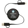Chechia 5-in-1 recycled plastic 100 cm retractable data sync and 45W fast charge cable