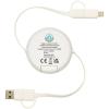 Alasia 5-in-1 100 cm recycled plastic and aluminium retractable data sync and 45W fast charge cable