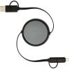 Alasia 5-in-1 100 cm recycled plastic and aluminium retractable data sync and 45W fast charge cable