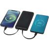 Adhil 10.000 mAh 10W recycled plastic power bank with 2 built-in cables