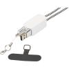 Anser recycled plastic smartphone lanyard with 27W 5-in-1 built-in cable