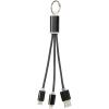Metal 3-in-1 charging cable with keychain