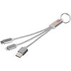 Metal 3-in-1 charging cable with keychain