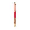 Ball pen with cork grip zone