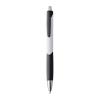 Plastic ball pen with rubber grip zone