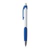 Plastic ball pen with rubber grip zone