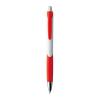 Plastic ball pen with rubber grip zone