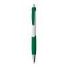 Plastic ball pen with rubber grip zone