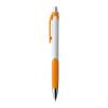 Plastic ball pen with rubber grip zone