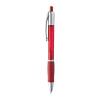 Frosted plastic ball pen with rubber grip zone