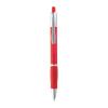 Frosted plastic ball pen with rubber grip zone