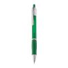 Frosted plastic ball pen with rubber grip zone