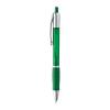 Frosted plastic ball pen with rubber grip zone