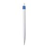 White plastic ball pen with coloured clip