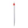 White plastic ball pen with coloured clip