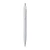 White plastic ball pen with coloured clip