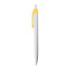 White plastic ball pen with coloured clip