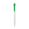 White plastic ball pen with coloured clip