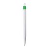 White plastic ball pen with coloured clip