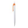White plastic ball pen with coloured clip