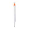 White plastic ball pen with coloured clip