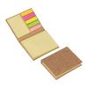 Sticky marker and sticky note book in a cork envel
