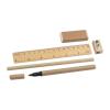 Writing set with ruler, eraser, sharpener, pencil