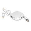 Extendable charging cable with 3 plugs