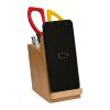 Bamboo wireless charger with pen holder
