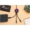 SCX.design C37 40W 5-in-1 rPET light-up logo charging cable with round wooden casing
