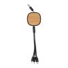 retractable charging cable with bamboo decoration