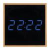 Desk clock with black display and blue LED display